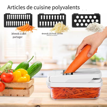 Hachoir à Légumes Multifonction 12 en 1 – Rapide, Précis & Ultra Pratique
