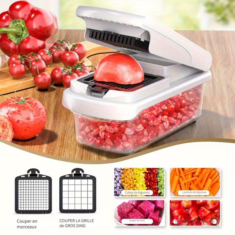 Hachoir à Légumes Multifonction 12 en 1 – Rapide, Précis & Ultra Pratique